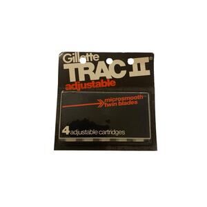 Vintage Gillette TRAC II microsmooth twin blades 4 shaving cartridges NOS